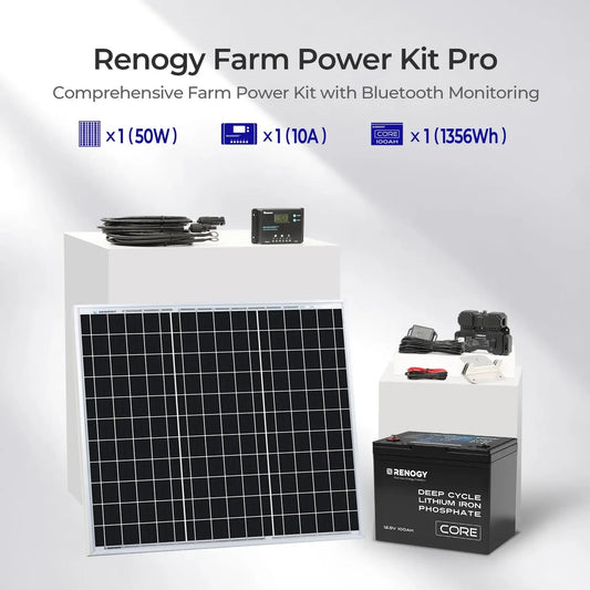 Renogy Farm Solution Solar Kit – 12V Off-Grid Power System for Agricultural Use