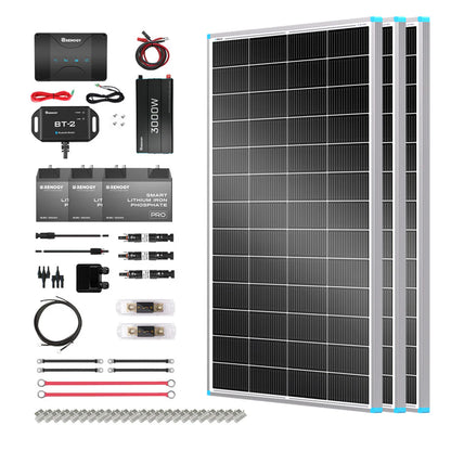 Renogy 600W Solar RV Kit – 12V Off-Grid System with Flush-Mount Controller