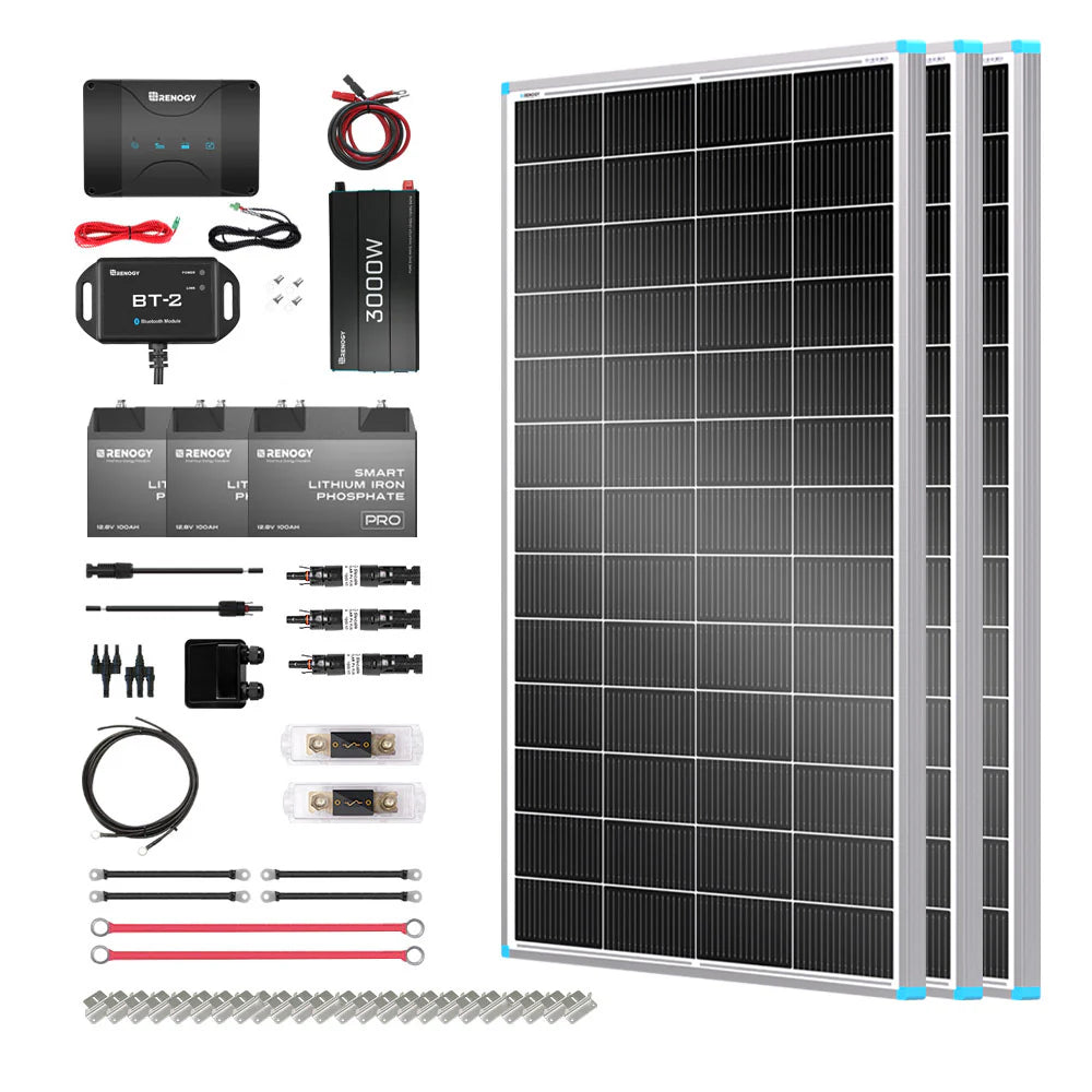 Renogy 600W Solar RV Kit – 12V Off-Grid System with Flush-Mount Controller