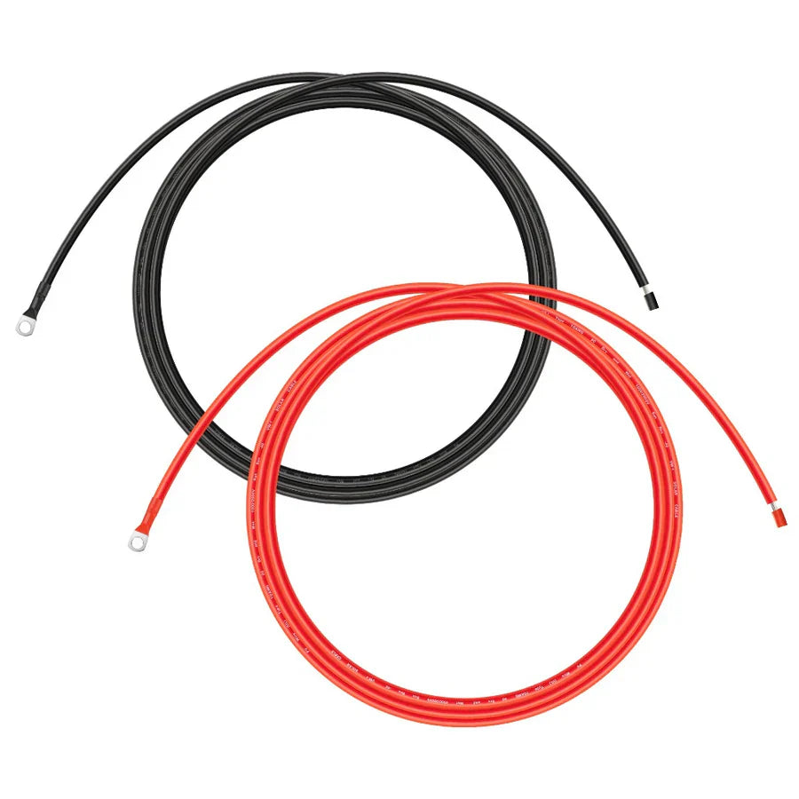 Charge Controller to Battery Extension Cable – Red & Black Pair, 8AWG/10AWG Options