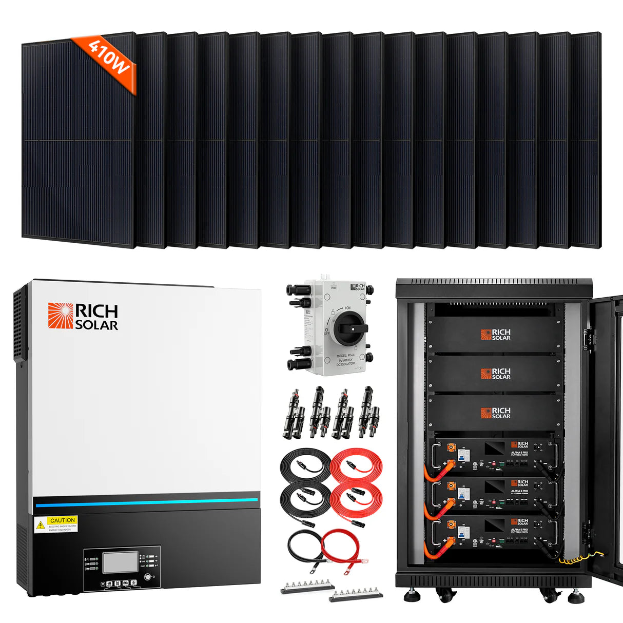 Complete Off-Grid Solar Kit RS-H6548 – 6560W PV Array, 8000W MPPT Input, 48V 120VAC Output