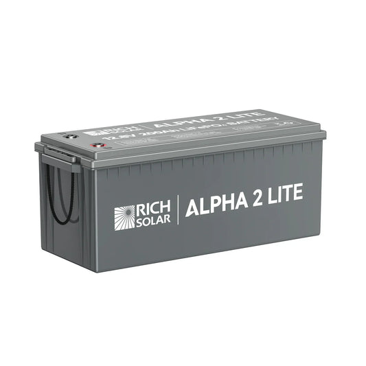 Rich Solar ALPHA 2 Series  12V 200Ah LiFePO4 Lithium Battery  LITE, PRO, Standard  Deep Cycle, Smart BMS, Bluetooth  RV, Boat, Cabin, Off-Gri