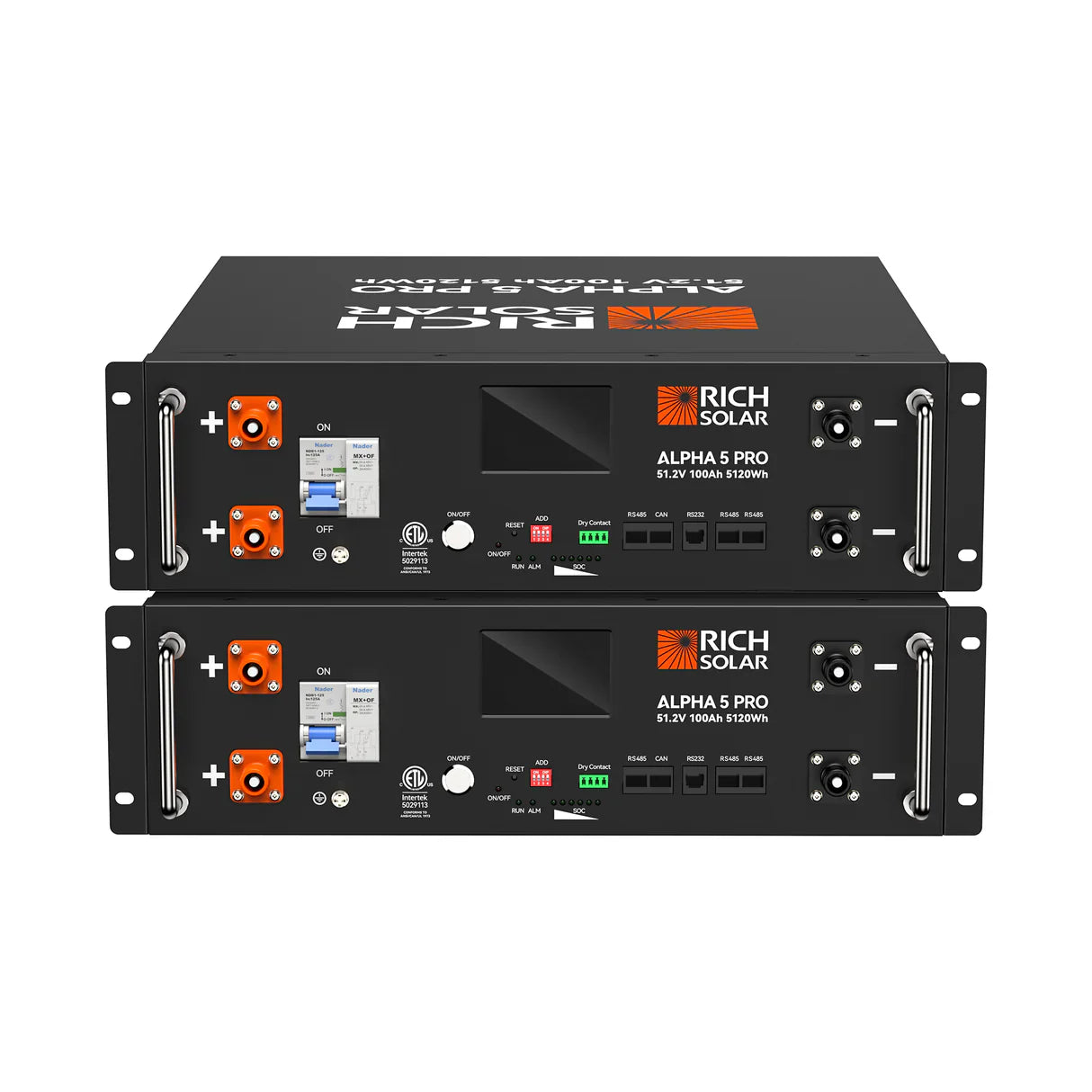 Rich Solar ALPHA 5 PRO Series  48V 100Ah LiFePO4 Server Rack Battery  UL1973 & UL9540A Certified  Bluetooth, Smart BMS, Heating Option  Residential, Commercial, Off-Gri