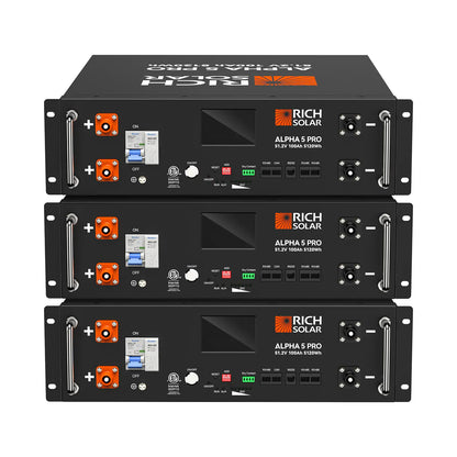 Rich Solar ALPHA 5 PRO Series  48V 100Ah LiFePO4 Server Rack Battery  UL1973 & UL9540A Certified  Bluetooth, Smart BMS, Heating Option  Residential, Commercial, Off-Gri