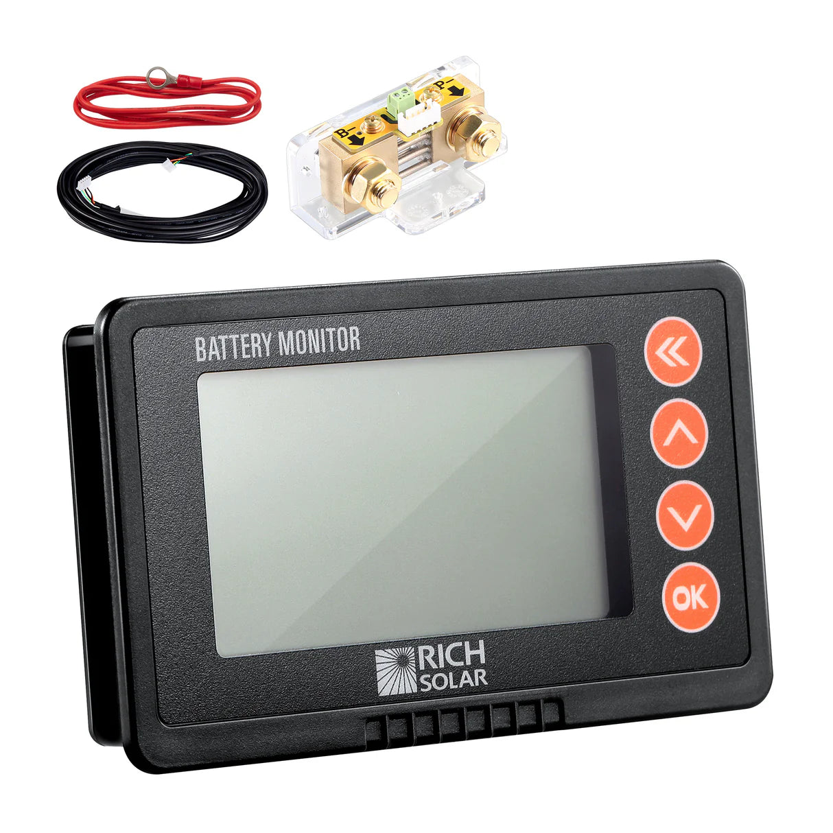Rich Solar 500A Battery Monitor with Shunt 8–120V Accurate State of Charge & Power Meter