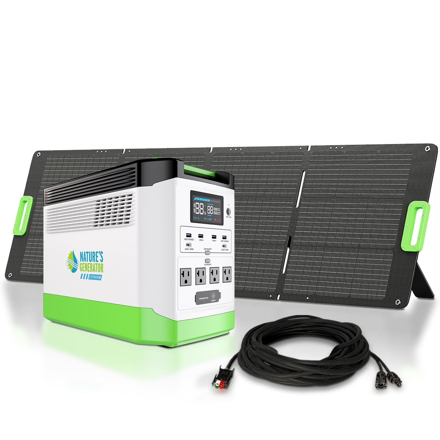 Nature’s Generator Lithium 1800 Solar Generator – 1800W Portable Power Station with LiFePO4 Battery