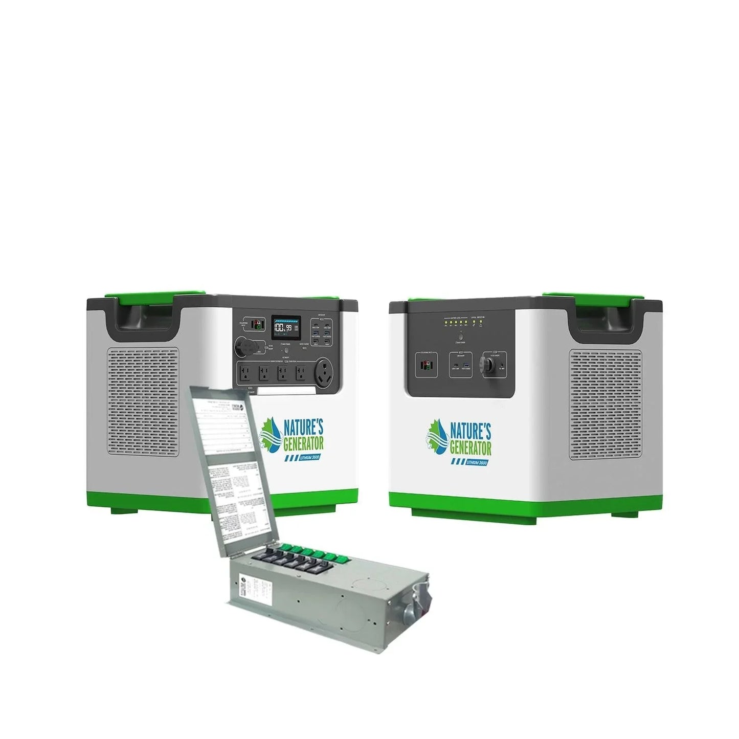 Nature’s Generator Lithium 3600 Solar Generator with Transfer Switch – Expandable Backup Power System
