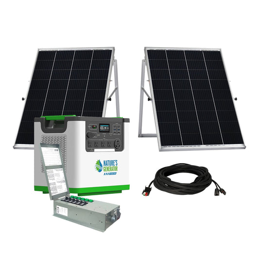 Nature’s Generator Lithium 3600 Solar Generator with Transfer Switch – Expandable Backup Power System