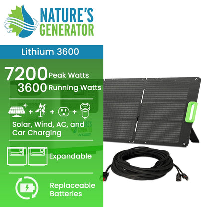 Nature’s Generator Lithium 3600 Solar Generator – Expandable Off-Grid Power System