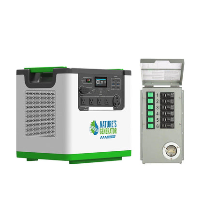 Nature’s Generator Lithium 3600 Solar Generator with Transfer Switch – Expandable Backup Power System