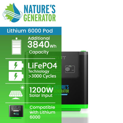 Nature’s Generator Lithium 6000 Power Pod – Expandable Battery Module