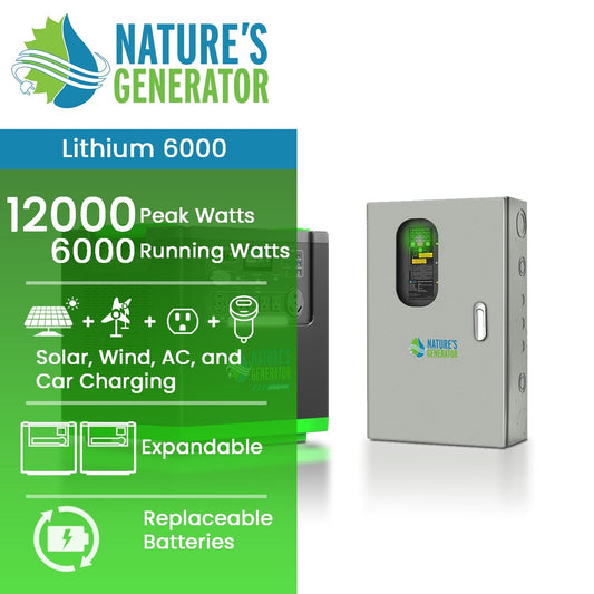 Nature’s Generator Lithium 6000 with Transfer Switch – Backup Power System