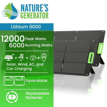 Nature’s Generator Lithium 6000 Series – 6000W Solar Generator Kits with Folding or Rigid Panels