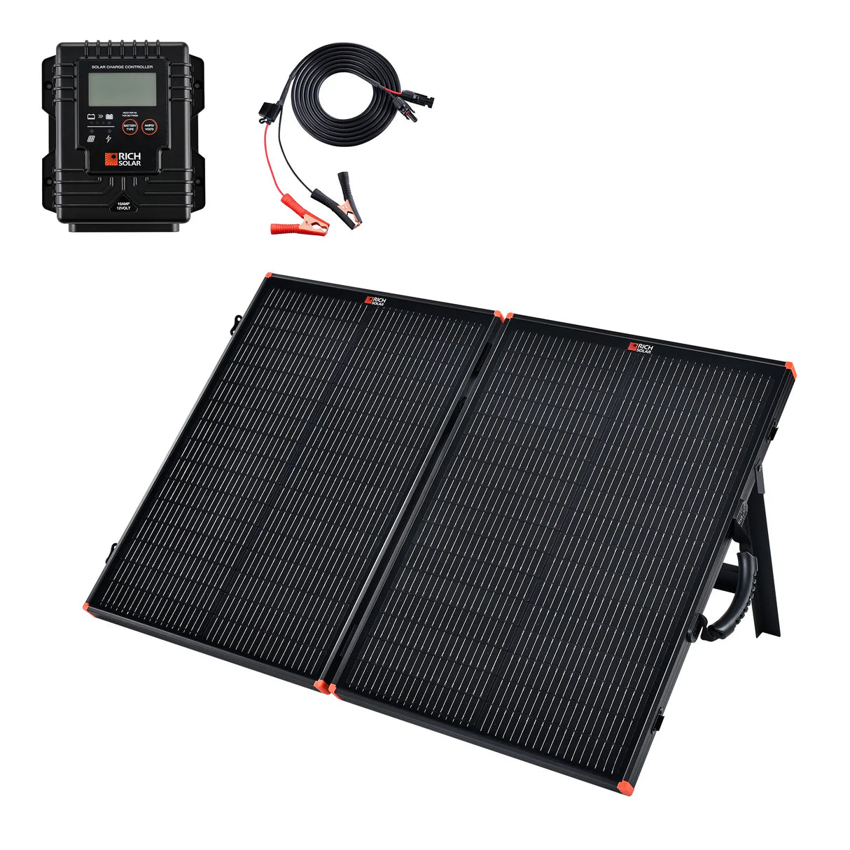 Rich Solar MEGA 100W Portable Briefcase Solar Panel Kit – 12V Charging for Generators & Power Stations