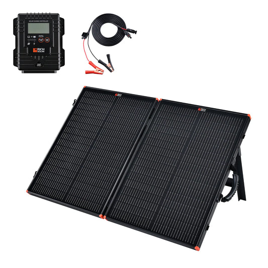 Rich Solar MEGA 100W Portable Briefcase Solar Panel Kit – 12V Charging for Generators & Power Stations