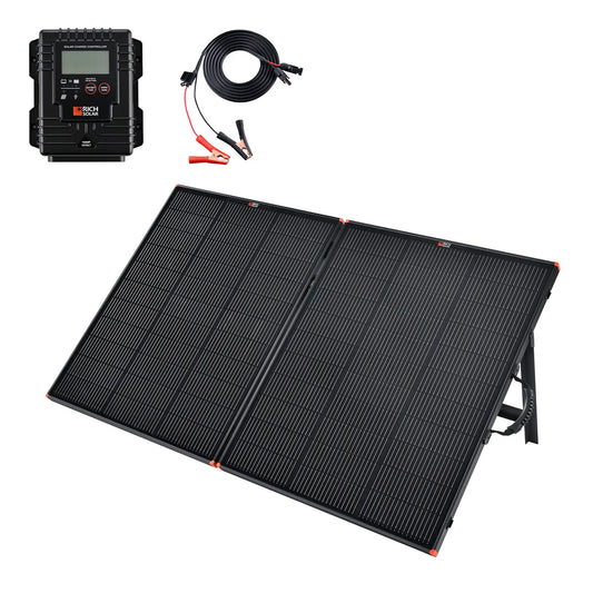 Rich Solar MEGA 200W Portable Briefcase Charging Kit – Premium 12V Solar Panel for Generators, Vans, Campers