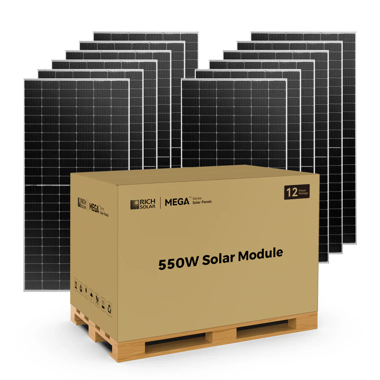Rich Solar MEGA 550W Bifacial Solar Panel Kit with Paren MPPT – 8 to 12 Panels, UL Certified
