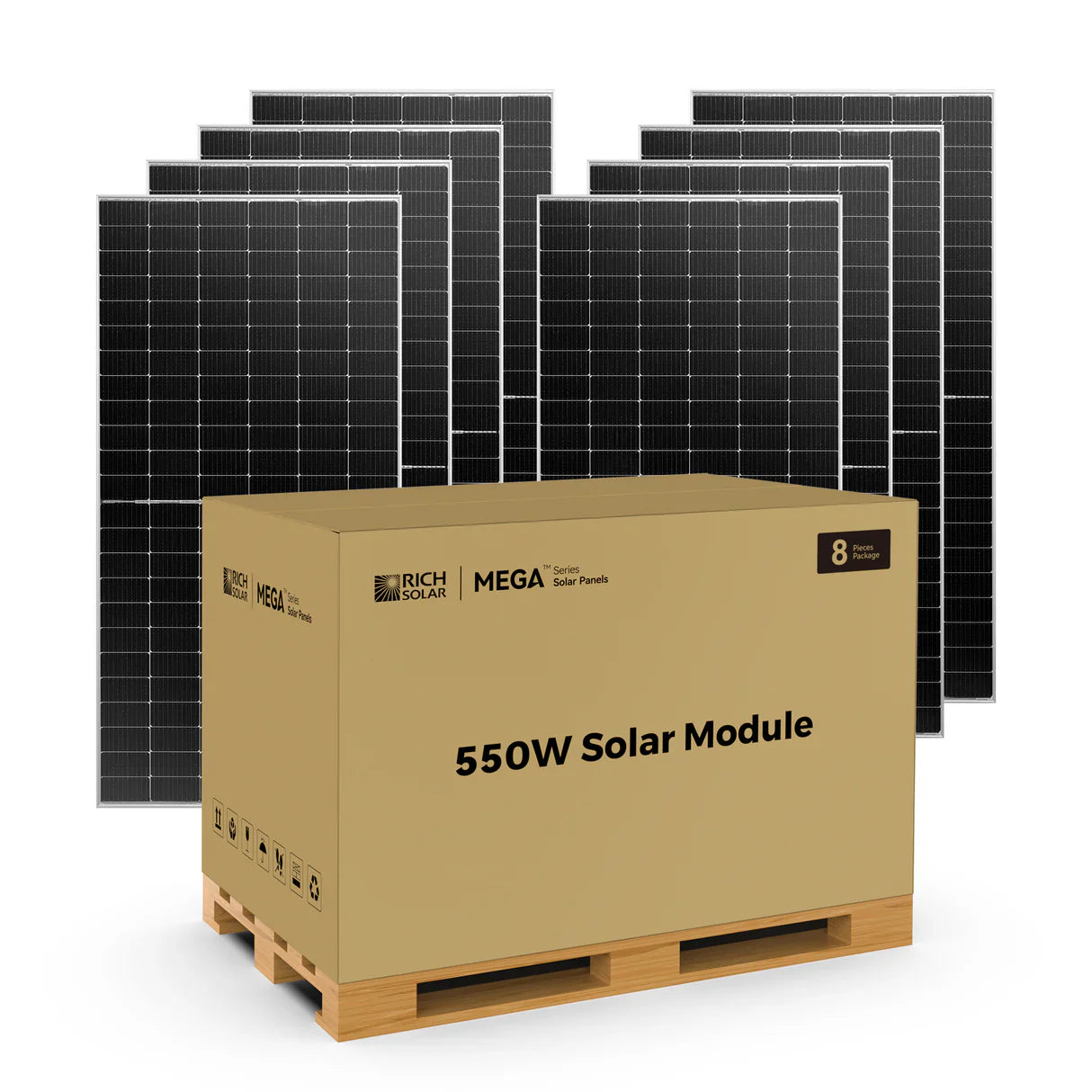 Rich Solar MEGA 550W Bifacial Solar Panel Kit with Paren MPPT – 8 to 12 Panels, UL Certified