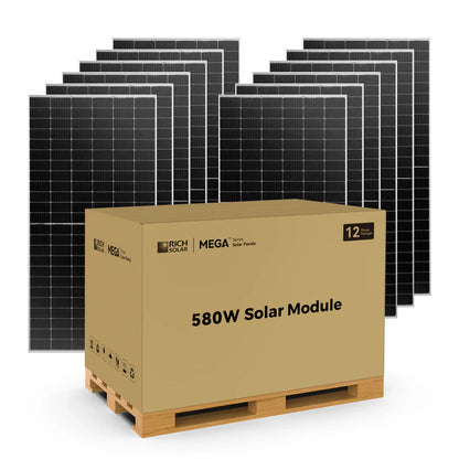 Rich Solar MEGA 580W Bifacial Solar Panel Kit with Paren MPPT – 8 to 12 Panels, UL Certified