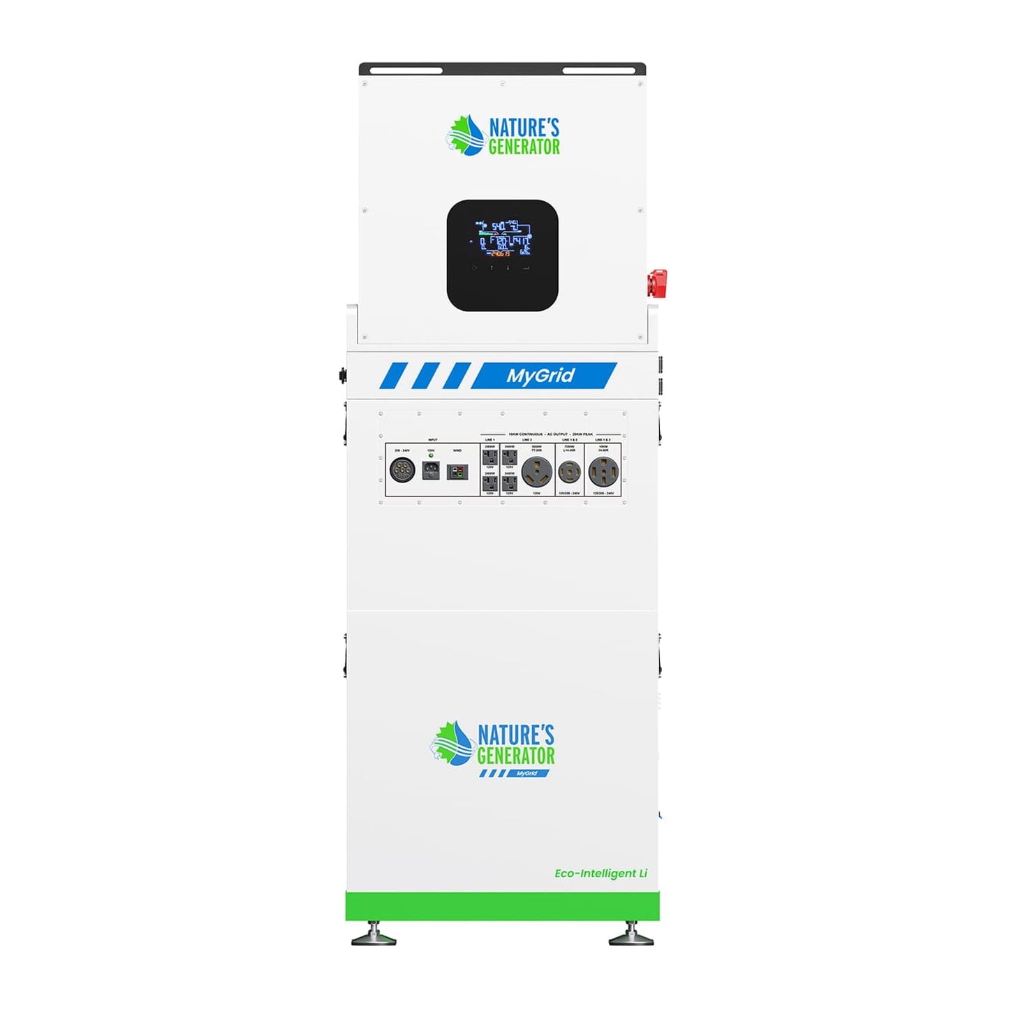 Nature’s Generator MyGrid 10K Series – 10KW Whole Home Battery Backup Systems with Solar Battery Options