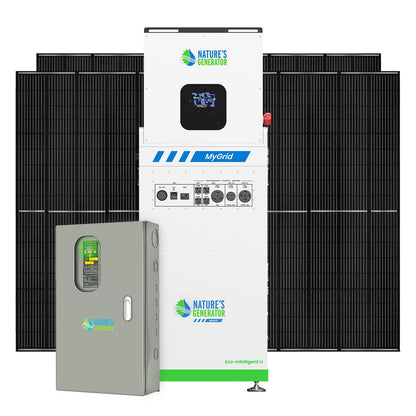 Nature’s Generator MyGrid 10K Series – 10KW House Battery Backup Kits with 50A Automatic Transfer Switch & Solar Options