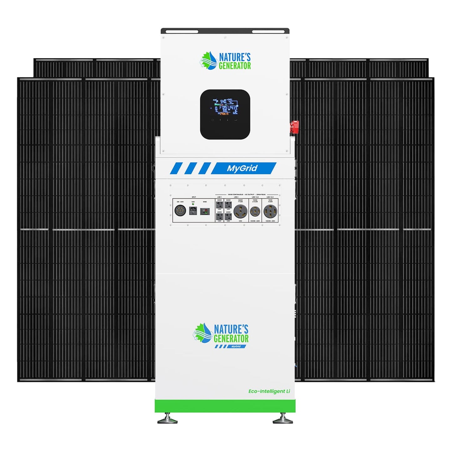 Nature’s Generator MyGrid 10K Series – 10KW Solar Generator Kits with Rigid or Folding Panels & Battery Expansion Options