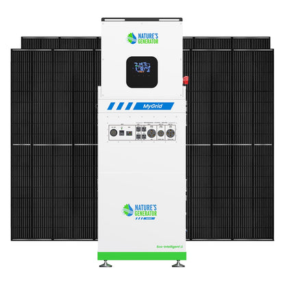 Nature’s Generator MyGrid 10K Series – 10KW Solar Generator Kits with Rigid or Folding Panels & Battery Expansion Options