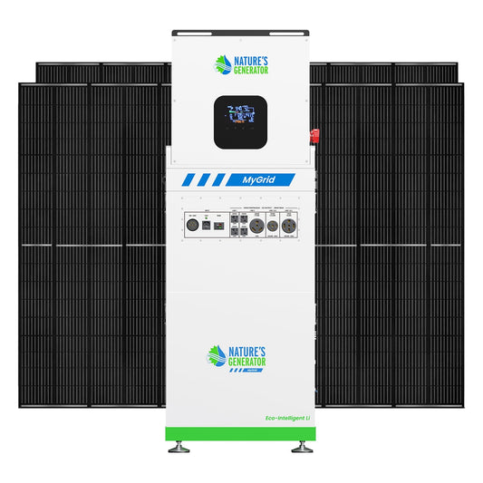 Nature’s Generator MyGrid 10K Series – 10KW Solar Generator Kits with Rigid or Folding Panels & Battery Expansion Options