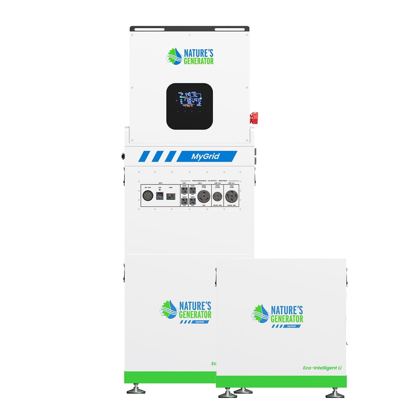 Nature’s Generator MyGrid 10K Series – 10KW Whole Home Battery Backup Systems with Solar Battery Options