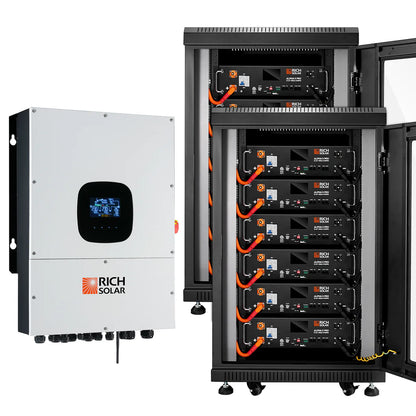 NOVA 12K PV Hybrid Inverter Solar Kit – 61.44kWh Server Lithium Battery, 120/240V Split-Phase Output