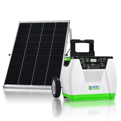 Nature’s Generator Gold System – 1800W Solar Generator Kit with 100W Panel & Cart