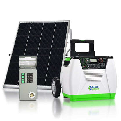 Nature’s Generator Gold PE System – 1800W Solar Generator Kit with PE Transfer Switch