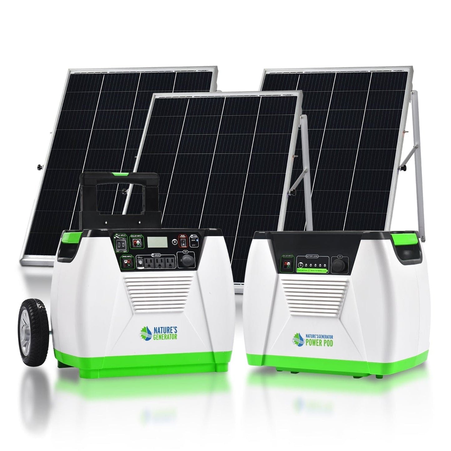 Nature’s Generator – Platinum System, 1800W Solar Generator with 2x Power Pods and 100W Panel