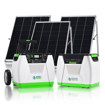 Nature’s Generator – Platinum System, 1800W Solar Generator with 2x Power Pods and 100W Panel