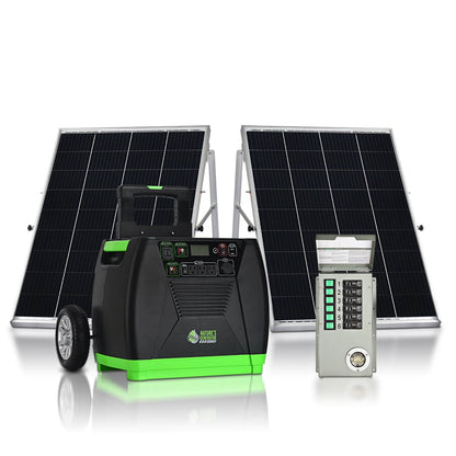 Nature’s Generator Elite Gold PE System – 1920W Solar Generator Kit with PE Transfer Switch