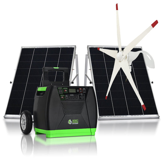 Nature’s Generator Elite Gold WE System – 1920W Solar & Wind Generator Kit with Transfer Switch