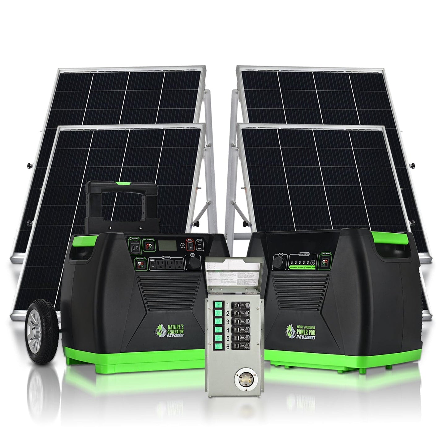 Nature’s Generator Elite Platinum PE System – 3600W Solar Generator with Power Pod and Power Panel