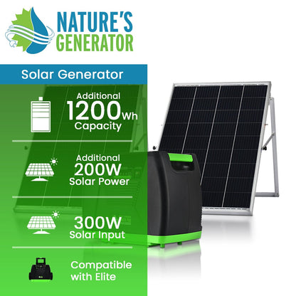 Nature’s Generator Elite Power Add On Bundle – Expansion Kit with Power Pod, Solar Panels & Accessories