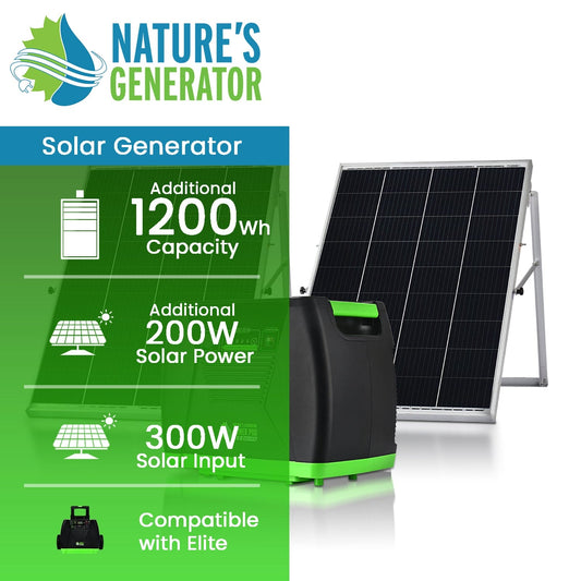 Nature’s Generator Elite Power Add On Bundle – Expansion Kit with Power Pod, Solar Panels & Accessories
