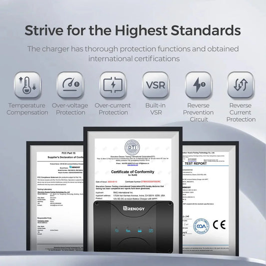 Renogy DCC50S 12V 30A/50A DC-DC On-Board Battery Charger with MPPT and Renogy ONE Core