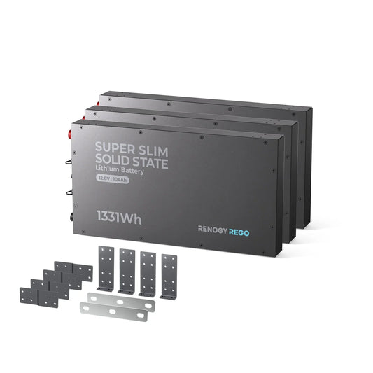 Renogy REGO 104Ah Solid State LiFePO4 Battery – 12V Super Slim Deep Cycle