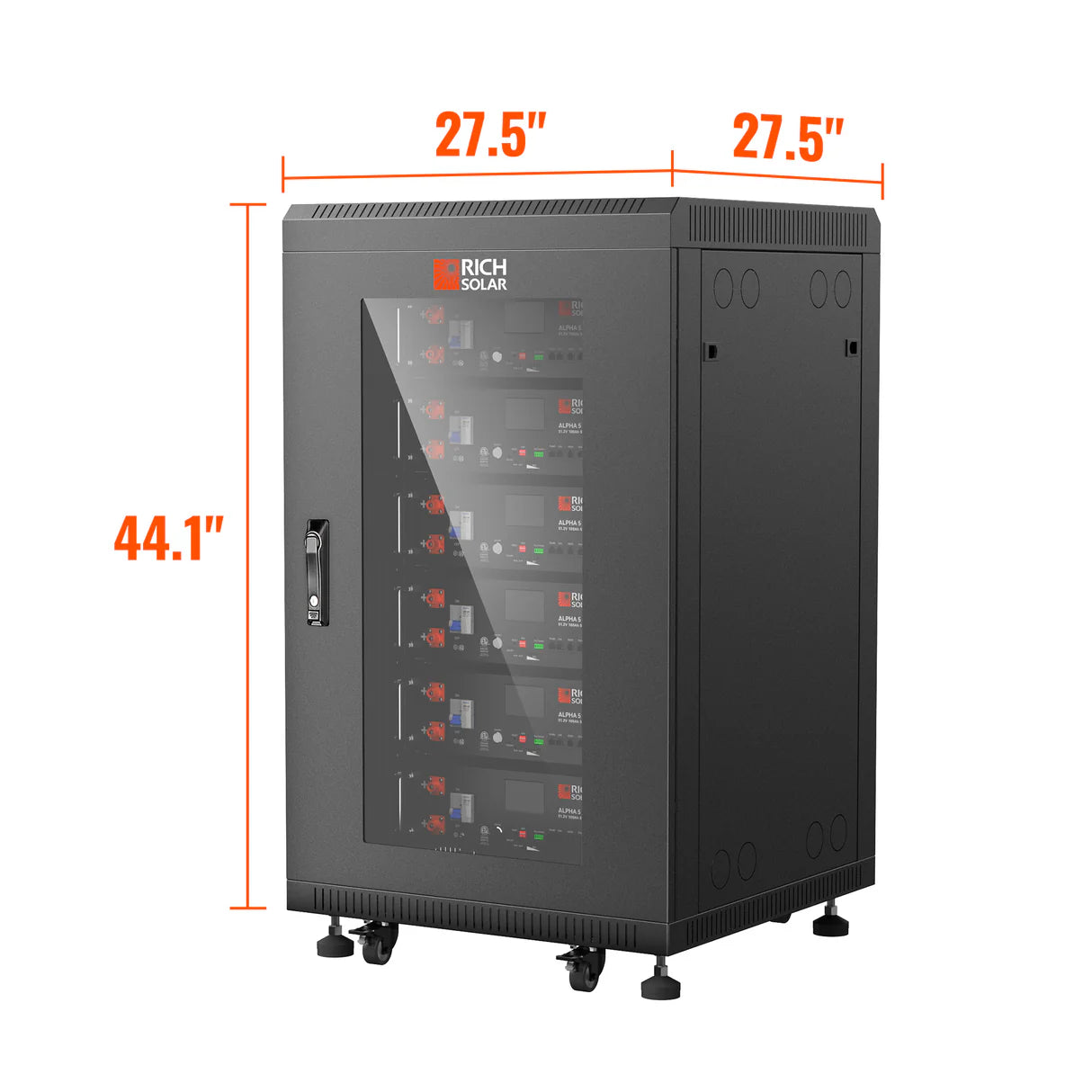 Battery Server Rack for ALPHA 5 PRO – 6-Slot Enclosed Cabinet with Wheels and 600A Bus Bar Covers