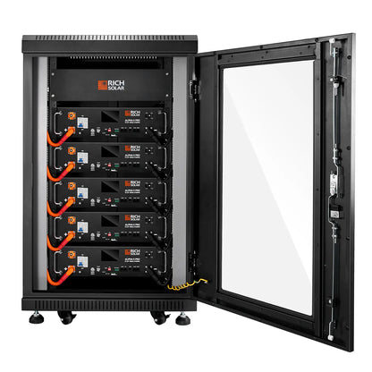 Battery Server Rack for ALPHA 5 PRO – 6-Slot Enclosed Cabinet with Wheels and 600A Bus Bar Covers
