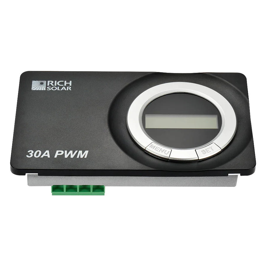 30A Flush Mount PWM Solar Charge Controller – 12V/24V Compatible