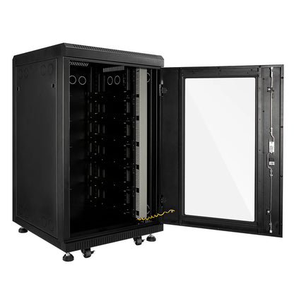 Battery Server Rack for ALPHA 5 PRO – 6-Slot Enclosed Cabinet with Wheels and 600A Bus Bar Covers