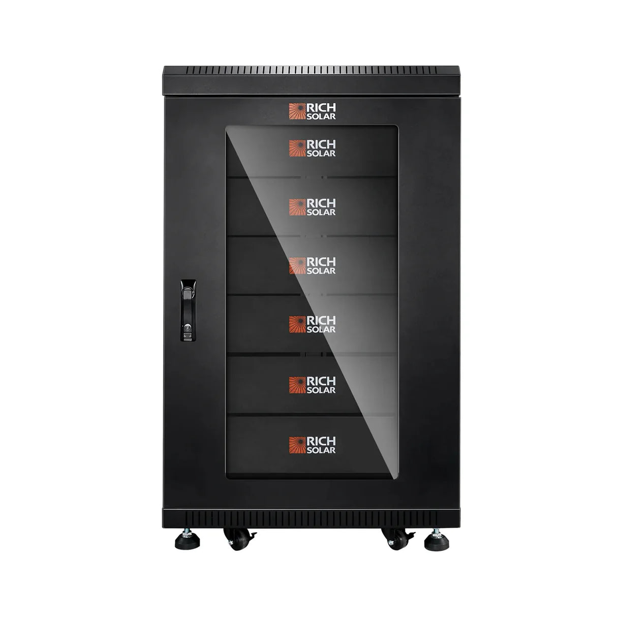 Battery Server Rack for ALPHA 5 PRO – 6-Slot Enclosed Cabinet with Wheels and 600A Bus Bar Covers