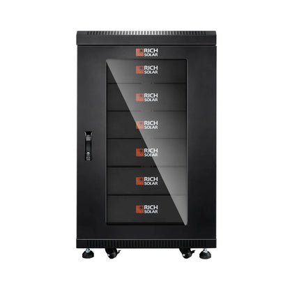 Battery Server Rack for ALPHA 5 PRO – 6-Slot Enclosed Cabinet with Wheels and 600A Bus Bar Covers