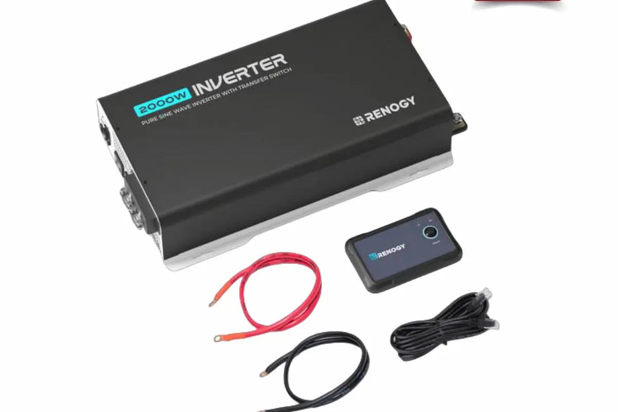 Renogy 2000W 12V Pure Sine Wave Inverter with UPS Transfer Switch and Built-in Bluetooth