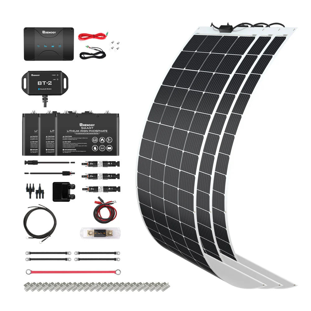 Renogy 600W Solar RV Kit – 12V Off-Grid System with Flush-Mount Controller