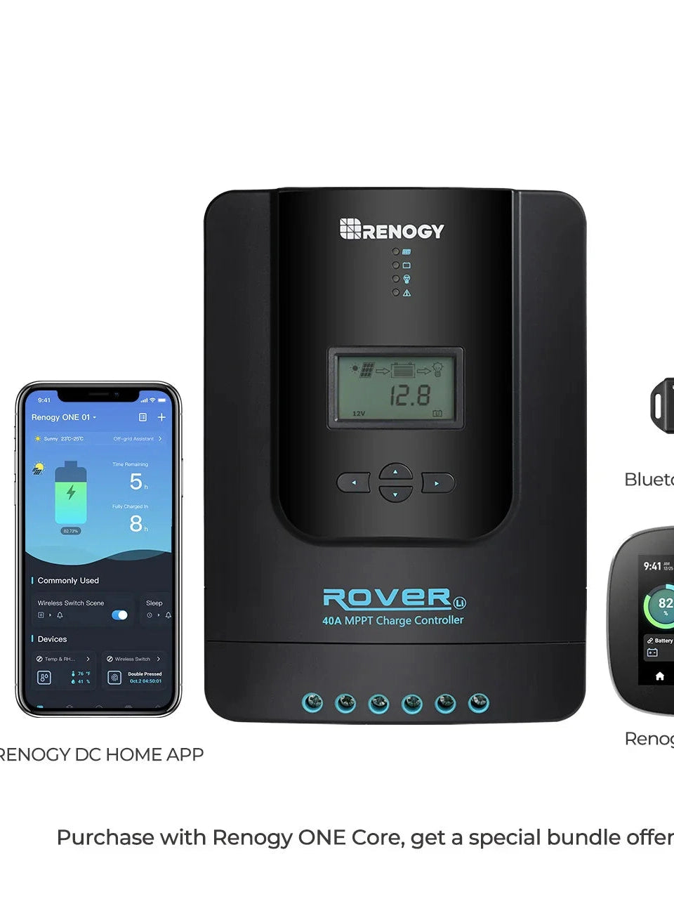 Renogy Rover Li MPPT Solar Charge Controller with Renogy ONE Core – 30A / 40A / 60A / 100A